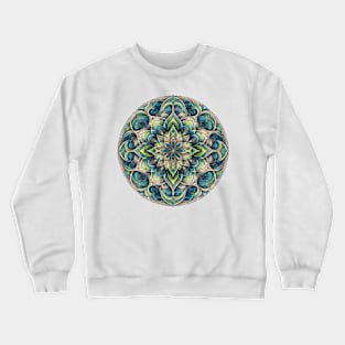 Mandala Blue Green 2 Crewneck Sweatshirt